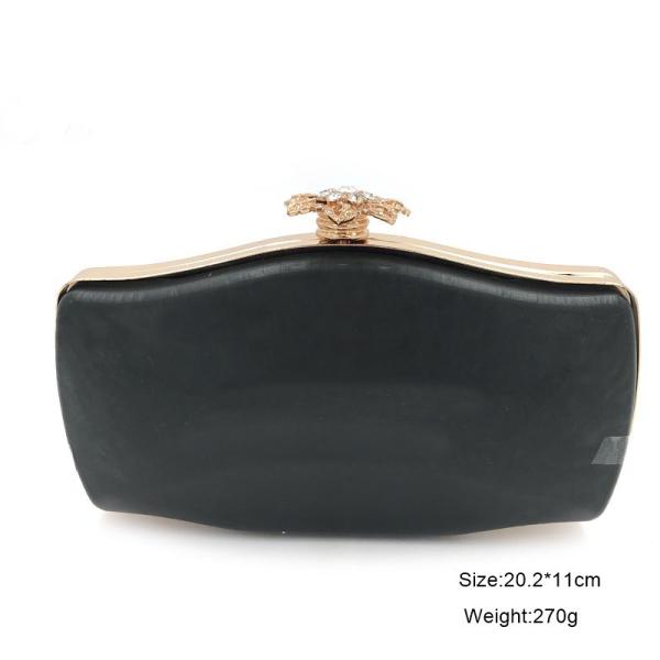 Beautiful diamond leaf locks decorative purse box clasp iron metal frame with gold