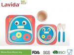 Adorable Cartoon Patterns Bamboo Dinnerware Set Disposable Smooth Surface For