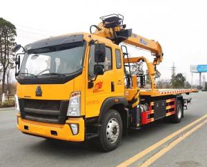 China HOWO Wrecker Tow Truck 220hp , Sliding Platform Crane Recovery Truck on sale