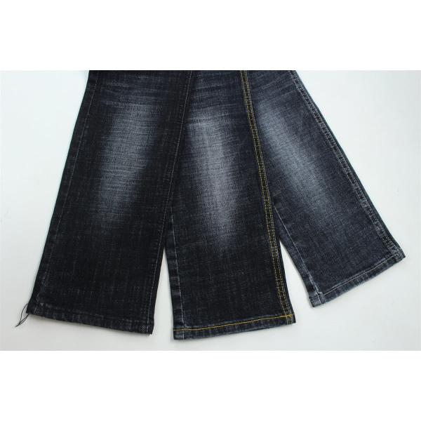 Dark Blue Grey Crosshatch Slub Cotton Spandex Denim Fabric For Jeans