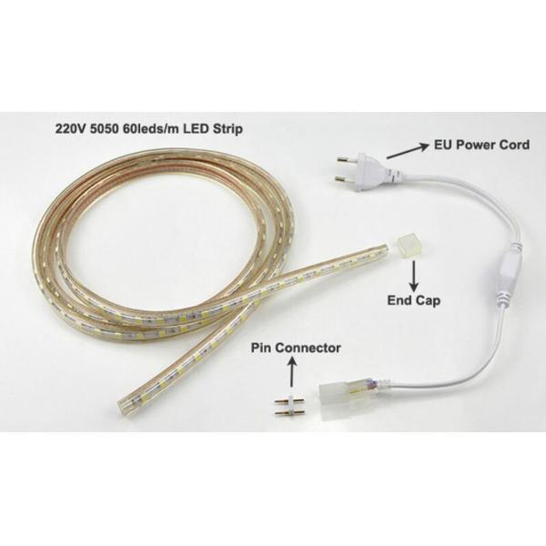 Single Color Led Flexible Strip Lights White 6000k 8w With Smd5050 Chip