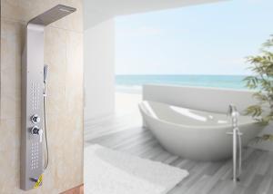 Wholesale 5 Functions SS Brushed Shower Panel Kit Massage Mode Chrome Finshing Surface from china suppliers