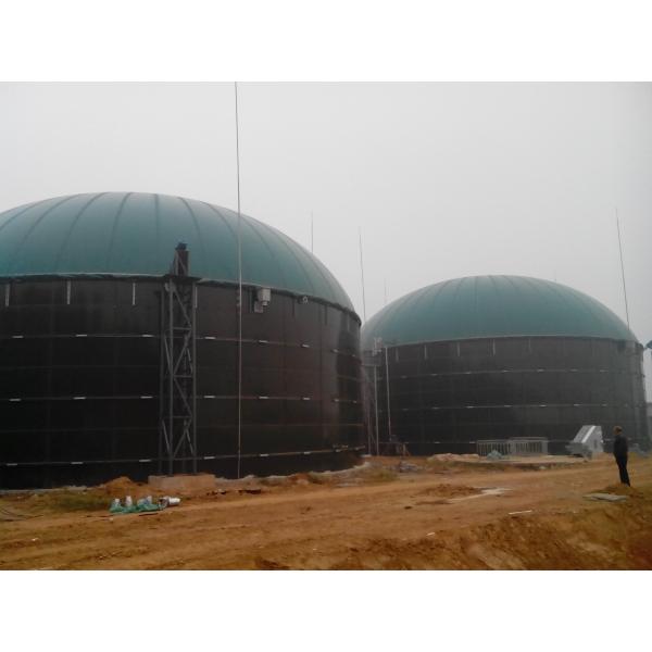 3000M3 Green Double Membrane Biogas Dome , Automatic Control Bio Gas Holder