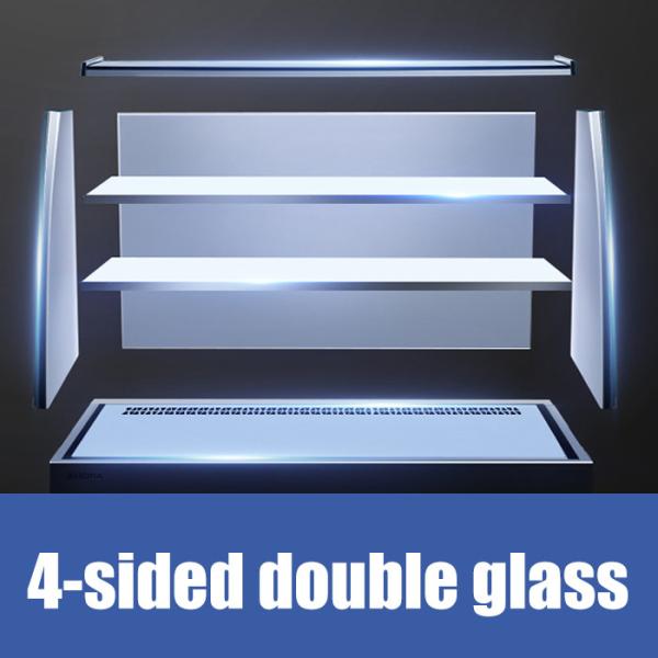 Adjustable Shelf Cake Display Counter , 94.5 Inch Length Glass Dessert Display Case