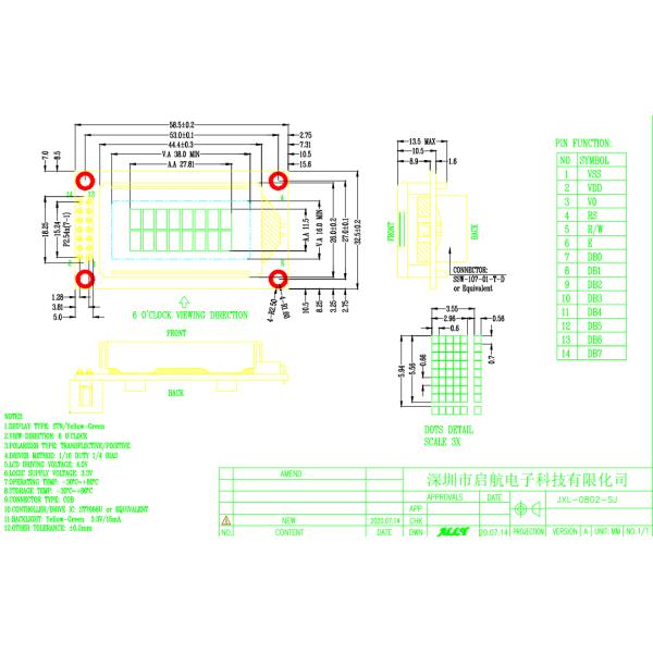 Transflective STN FSTN Dots Matrix Character LCD Display Module