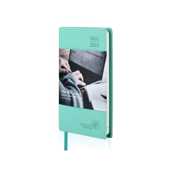 OEM ODM Green Pocket Size Weekly Planner Vertical Layout Inner Pages