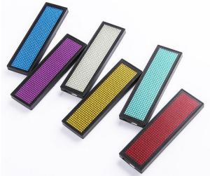 Rechargeable Programmable USB Smart  Blue LED Name Badge 1.8 mm Pixels with 4 Levels Brightness Adjustment