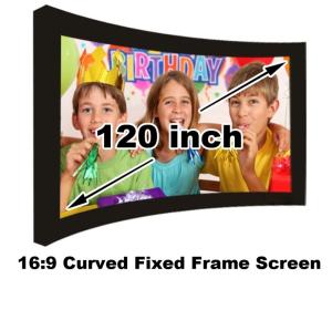 China Amazing Image 3D Projection Screen 120Inch Curved Fixed Frame DIY Projector Screens 16:9 on sale
