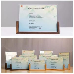 Custom Family Acrylic Picture Frames With Wood Base