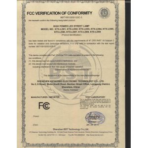 Shenzhen Ketaixing Electronics Technology Co., Ltd Certifications
