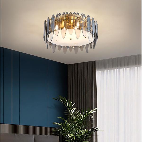 Factory Price Modern Colorful Big Glass Led Ceiling Lamp For Home