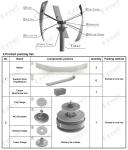 24-380Vac Voltage Vertical Axis Wind Turbine 3 Blades FRP Material For -40-50C