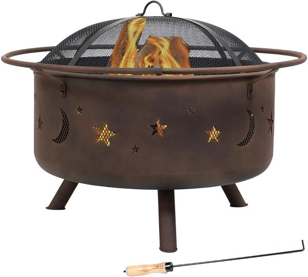 Quality 30'' portable charcoal fire pit Round Steel Deep Bowl Firepit Outside Patio for sale