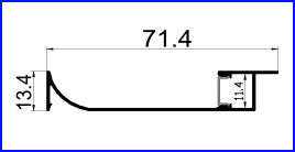 71.4mm LED Rigid Strip Light Ceiling LED Strip Lights Base Line Lamp Trough PXG-515 Series