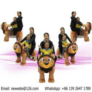 Wholesale Large Big Size Battery Coin Operated Plush Walking Toys Stuffed Electric Animal Cars Rides from china suppliers