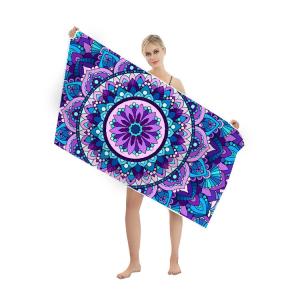 China Absorbent Microfiber Beach Towel Custom Printed and Double-sided Velvet for Beach Fun on sale