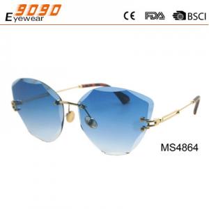 China New arrival Rimless metal sunglasses with plastic tip,UV 400 Protection Lens on sale