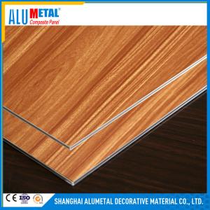 China 4mm Wooden Brushed Aluminium Composite Panel Matt Glossy on sale