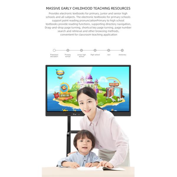 75 Inch 3840x2160 Mobile Dual System Smart Interactive Whiteboards For Schools