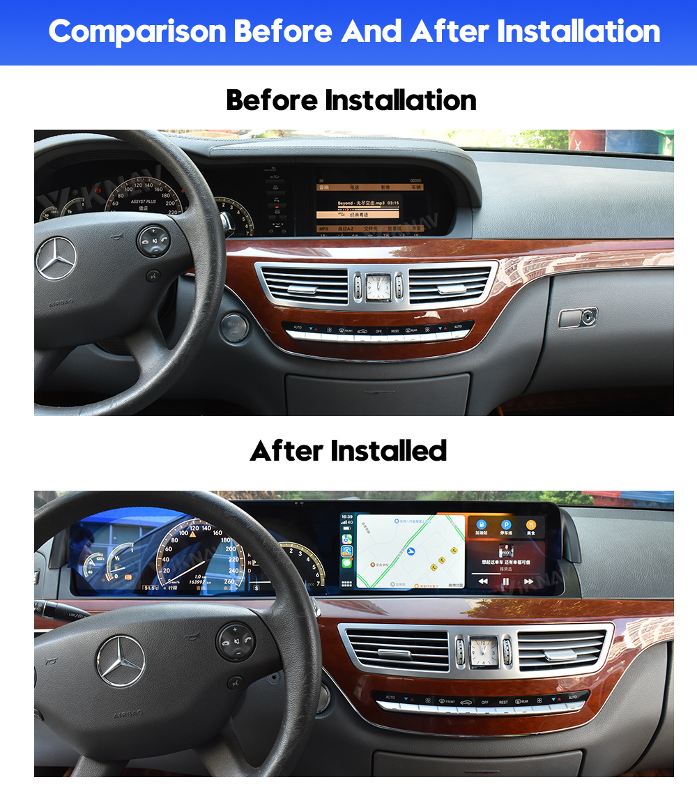 Multimedia Player Wireless Carplay Android Car Head Unit For Mercedes Benz S Class