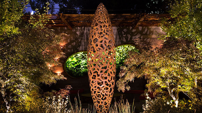 Western Style Curved Corten Steel Sculpture In 220cm Height