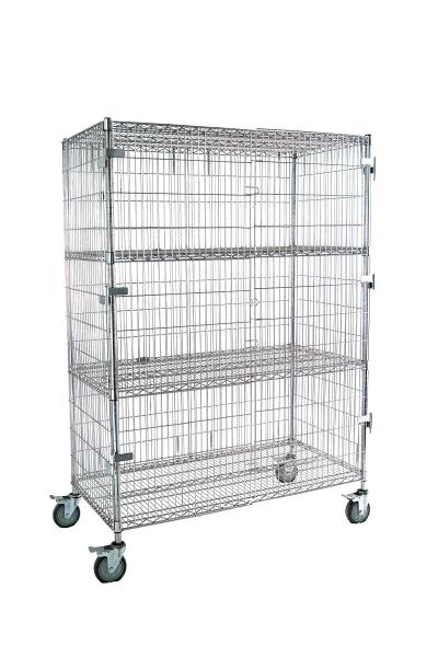 Quality Customized ESD Storage 4 Layers Shelf Trolley Wire Mesh shelving Cart for sale