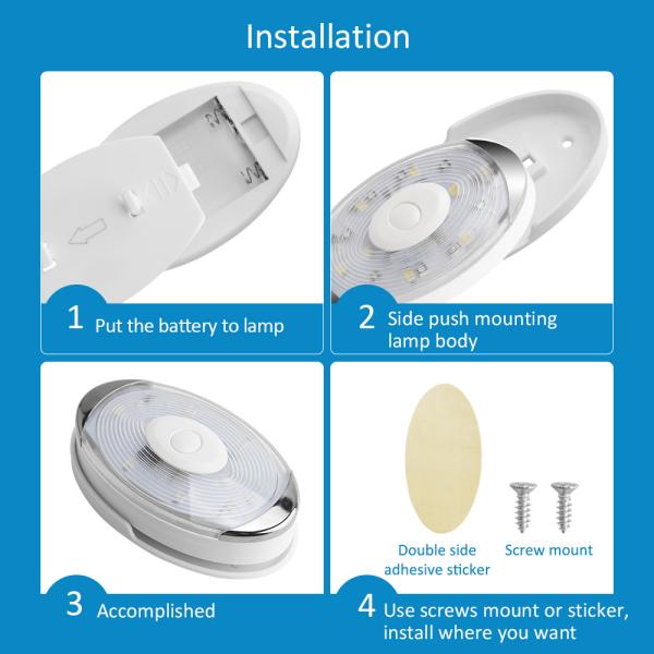 55LM Wireless Color Changing Puck Lights / 0.8w Remote Control Closet Light