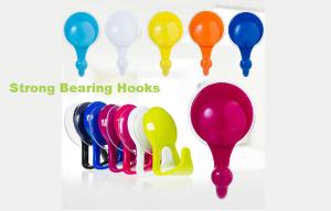 Wholesale Red Reusable Wall Coat Hook Plastic Bathroom Accessories 13*0.6CM from china suppliers