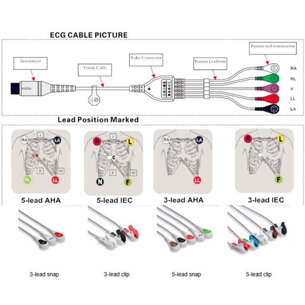 Lifepak ECG Patient Cable 12 Pin Connect TPU Jacket11110-000029