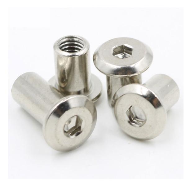 Imperial Measurement Automotive Stainless Steel M6 Socket Nut and Screw with Chrome Plated Finish Designed to JIS Standard