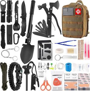 China Emergency Survival Kit and First Aid Kit, 142Pcs Professional Survival Gear and Equipment with Molle Pouch on sale