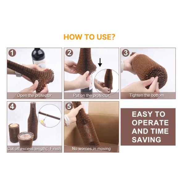 Honeycomb Kraft Paper Sleeve Cover Recyclable Material For Fragile Items Packaging