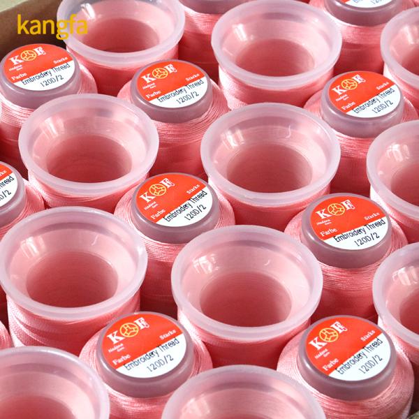 Kangfa Small Cone 1000M 40 Colors 100% Polyester Embroidery Thread Professional Grade