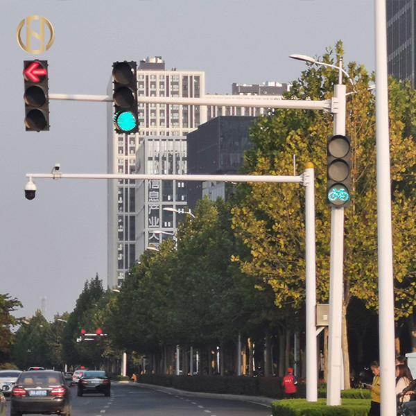 Quality Octagonal Galvanized Traffic Light Pole 6M With 14M Cantilever L Type for sale