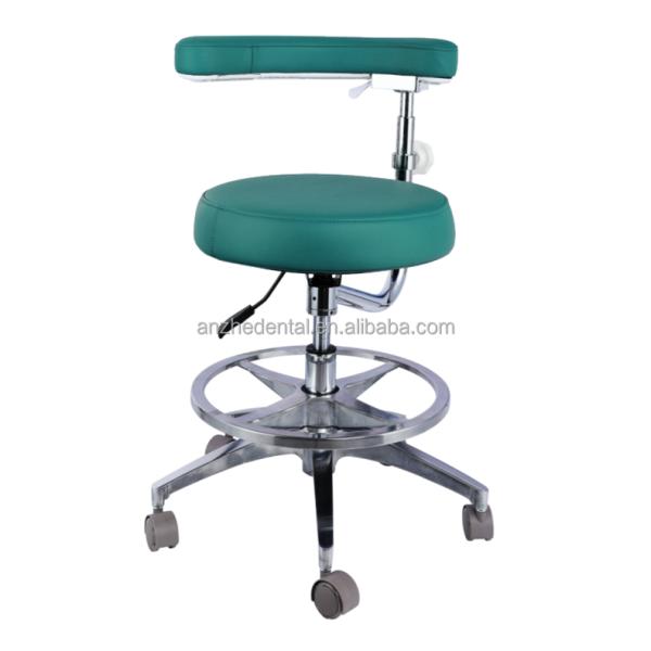Height Adjustable Hospital Furniture Chair Micro Fiber Leather Round Shape Dentist Stool