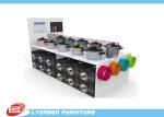 white cookware display for cooking pots with digital LED screen for ADS