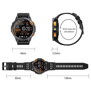 K67 IP68 Waterproof GPS SmartWatch with 1.43inch AMOLED Screen