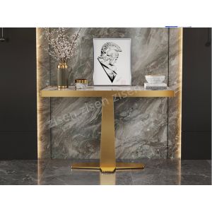 ElegaCross Insert Ceramic Marble Console Table With Sophistication