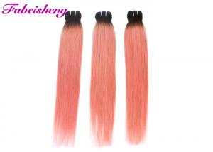 China Pink Colored Hair Extensions With closure / Ombre Brazilian Human Hair Weave on sale