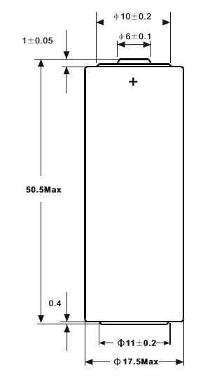 ER17505 3.6V 3.6Ah Non Rechargeable Battery Lithium Thionyl Chloride Cell A Size