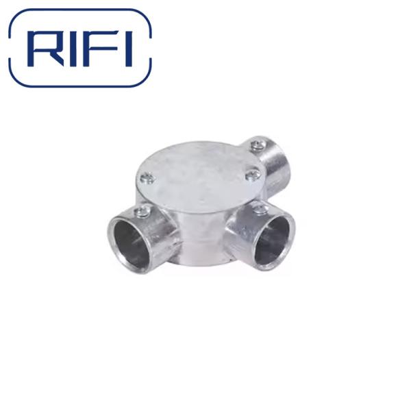Tee 3 Way Hot Dip Galvanised Circular Junction Box For Electrical Installations