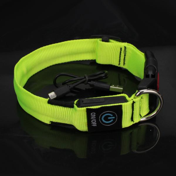 C906 Wholesale Rechargeable Orange Illuminated Dog Leash and Collar