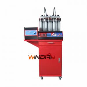 China Four Injectors Fuel Injector Cleaner Machine With Fluid Level Indicator And Discharge Valve on sale