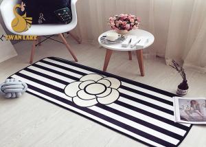 China Black White Water Absorbing Floor Mats / Living Room Area Rugs Contemporary Style on sale