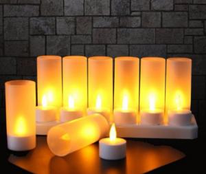 Wholesale 6pcs /sets ,12pcs/set Rechargeable Candle, Flamless candle with base,Yellow,Warm White,ABS Plastic from china suppliers