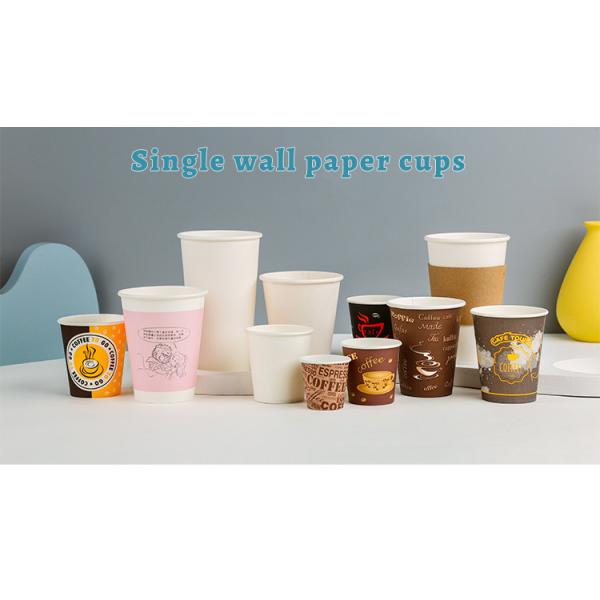 Glossy Lamination Cold Drinking Cups Disposable Paper Products Single Wall