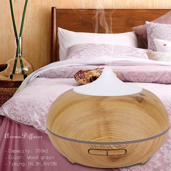 Yoga Spa 300ml Wood Grain Ultrasonic Cool Mist Whisper-Quiet Humidifier for home
