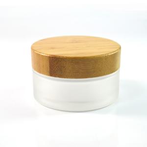 Wholesale 1Oz 50ml Bamboo Small Makeup Containers , Round Wooden Cap Cosmetic Cream Jar from china suppliers