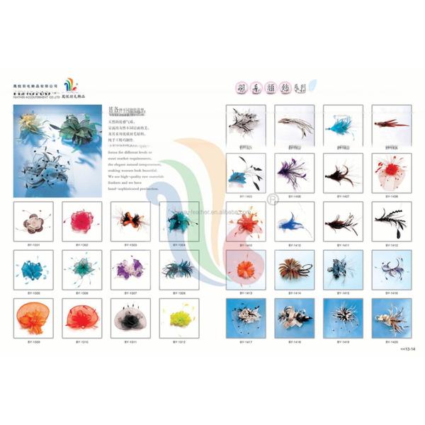 Dyed Hackle And Coque Feather Mounts , Chicken Flower Feather Headband