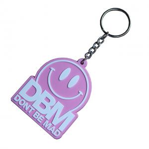 Wholesale Smile Face Custom Rubber Keychain Merrowed Borders For  Promotion Gift from china suppliers